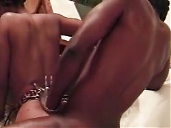 Hardcore Hot Threesome with Two Smoking Hot Ebonies Getting Fucked Hard